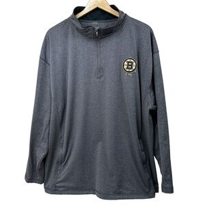 Boston Bruins NHL Men's Gray 1/4 Zip Long Sleeve Pullover, size 2XL